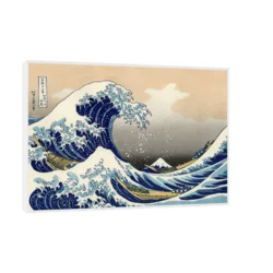Canvas Slika na platnu The Great Wave off Kanagawa, Hokusai, Sa ramom, 45 x 30 cm, Beli