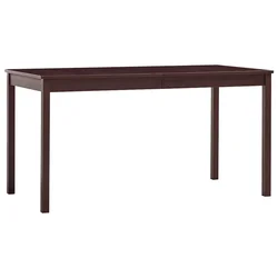 Vidaxl Jedilna miza temno rjava 140x70x73 cm borovina