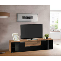 NISKA KOMODA 165/42/40 cm crna, boja hrasta