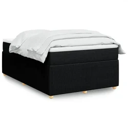 VIDAXL Box spring postelja z vzmetnico črn 120x200 cm blago