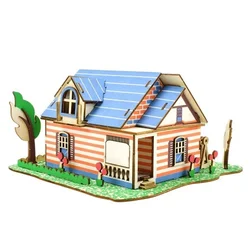 Čarolijashop 3d drvena eko slagalica - PLAVA KOLIBA ( 1223)