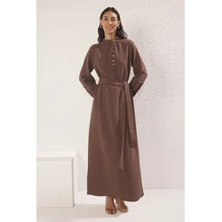 Trendyol Modest Ženska haljina Tctss25Eb00117, Smeđa