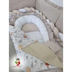 Bubamara 037 Gnezdo za bebe sa karnerom, 70cm x 30cm, Belo-smeđe