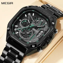 Megir 2217 black muški sat
