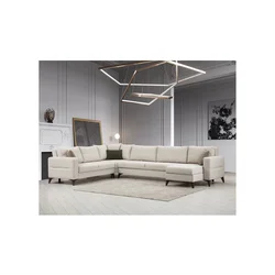 Kristal Rest 3+Corner+2 - Beige Beige Corner Sofa-Bed