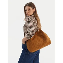 Tory Burch Ročna torba Fleming Suede 166064 Rjava