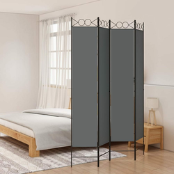 Sobna pregrada s 4 panela antracit 160x220 cm od tkanine