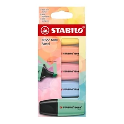 Označevalec STABILO BOSS MINI Pastel - komplet 5 kosov