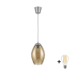 Brilagi - LED luster na sajli GLASS 1xE27/60W/230V O 17 cm srebrna/dimljeno bež