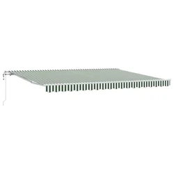 Električna retraktabilna tenda Zelena i bijela 450 × 350 cm