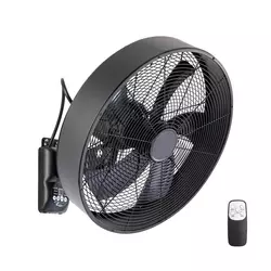 ZEVENTI - Zidni ventilator FANNY 50W/230V crni + daljinski upravljač