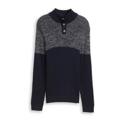 TOM TAILOR Pulover temno modra/bela