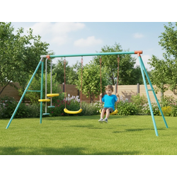 Fun Flip dečija ljuljaška sa dva sedišta i klackalicom 300 × 150 × 180 cm - metalna konstrukcija ( SW-300-4S )