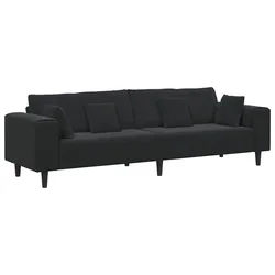 Vidaxl Kavč Črna 250 x 77 x 76 cm Žamet