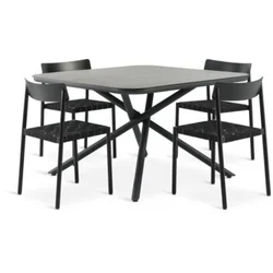 GOTHENBURG D120 sto siva + 4 HAGLEBU stolice crna