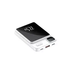 Power bank Mag Charger 22/5W Digital Display 5000 mAh crno beli