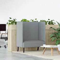 Sofa s visokim naslonom 101cm Svjetlosiva tkanina