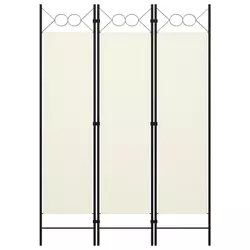 vidaXL Paravan 3-delni kremno bel 120x180 cm