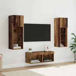 TV zidni ormari Zidne 4 pcs Umjetnički hrast Konstruirano drvo