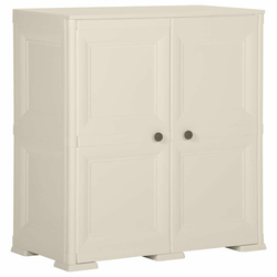 Plastični ormarić 79 x 43 x 85,5 cm izgled drva boja vanilije
