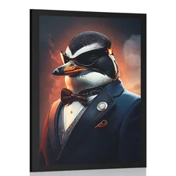 Plakat živalski gangster pingvin - 30x45 silver