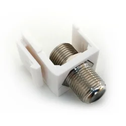 Keystone module with F/F (barrel) socket, white, 10 pieces