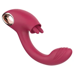 Vibrator s premikajočimi se jezički in stimulacijo G-točke Twin Touch (21 cm)