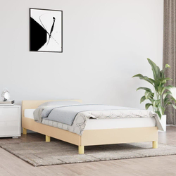 Okvir za krevet s uzglavljem bez madraca krem 80x200 cm tkanine