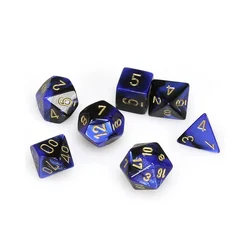 Kockice Chessex - Polyhedral - Gemini - Black-Blue & Gold (7)