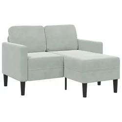 Sofa 2-sjed s ležaljkom u obliku slova L svijetlo siva 125 cm