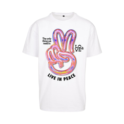Live in Peace Oversize Tee white