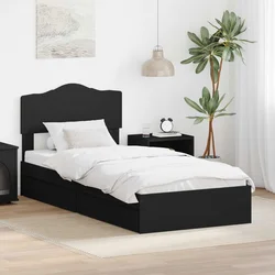Krevet s od storage Crna 70 x 190 cm Konstruirano drvo