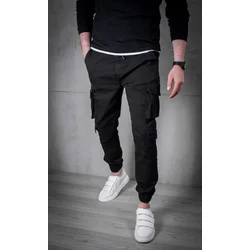 Denistar Muške pantalone 100-2599, Kargo, Crne
