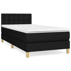 Vidaxl Box spring postelja z vzmetnico črna 80x200 cm blago