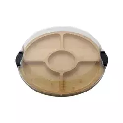 Compartmentalized serving board, with lid, bamboo, 35.5cm - Farberware