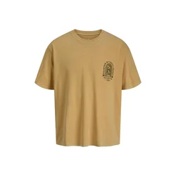 JACK & JONES Majica Manson svetlo rjava / črna
