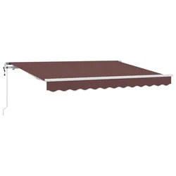Vidaxl Retraktilna tenda Rjava 350 x 200 cm blago