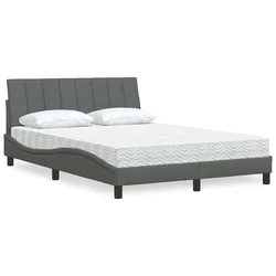 Krevet s madracem Hanko tamnosivi 120 x 200 cm od tkanine