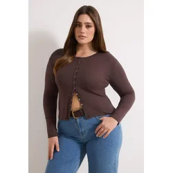 Trendyol Curve Ženska bluza Tbbaw26Af00119, Braon