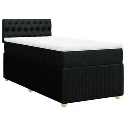 Vidaxl Box spring postelja z vzmetnico črna 80x200 cm blago