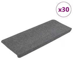 Samoljepljivi otirači za stepenice 30 kom sivi 65x24,5x3,5 cm