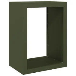 Stalak za drva za ogrjev zeleni 60x40x80 cm čelični