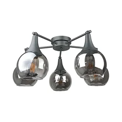 Plafonski luster STAR 5xE27/60W/230V crna/zadimljeno-crna