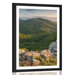 Plakat s paspartujem narava obsijana s soncem - 20x30 silver