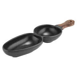 Črna porcelanska servirna skleda Ladelle Essentials