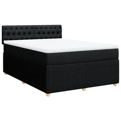 vidaXL vidaXL Box spring posteljni z vzmetnico črn 140x190 cm blago, (21308980)