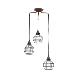 ONLI - Luster na sajli SPIDER 3xE27/15W/230V crna/braon