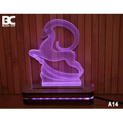 Black Cut 3D Lampa Ovan, Roze