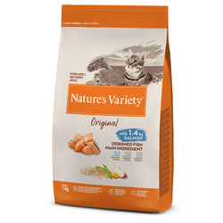 NATURES VARIETY Suva hrana sa ukusom lososa za odrasle sterilisane mačke Original 7kg