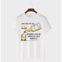 MAFIMI Ženska majica Ako želite da budem dobre volje, Bela